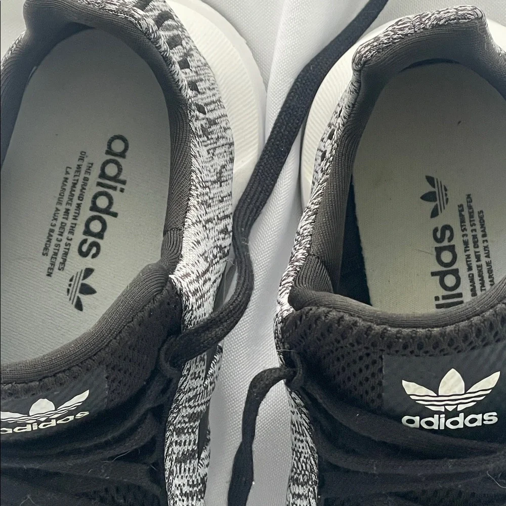 Adidas Knit Black and White Running Shoes - Picture 7 of 8
